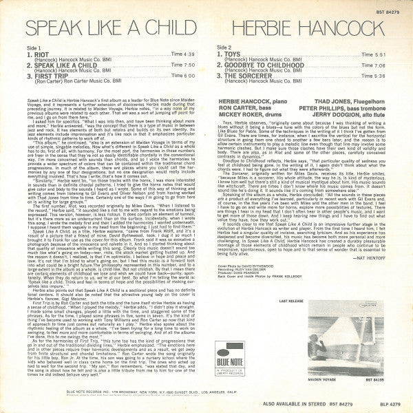 Herbie Hancock - Speak Like A Child (Vinyl, LP, Album, Reissue)