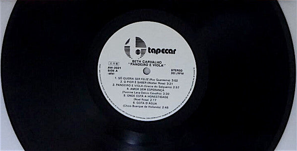 Beth Carvalho - Pandeiro E Viola (Vinyl, LP, Album, Promo, Reissue) Very Good Plus (VG+) / Very Good Plus (VG+)