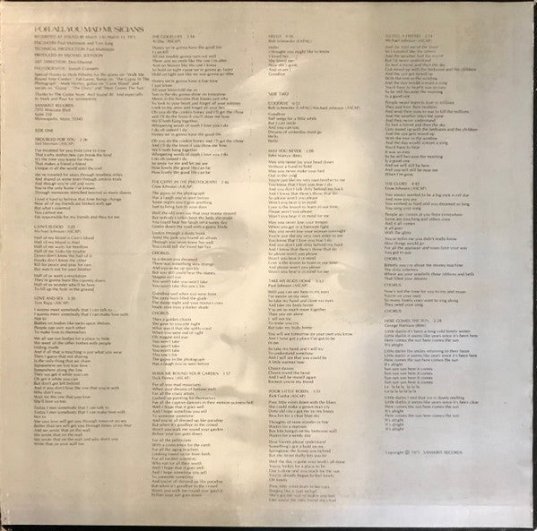 Michael Johnson (5) - For All You Mad Musicians (Vinyl, LP, Album) Very Good (VG) / Very Good (VG)