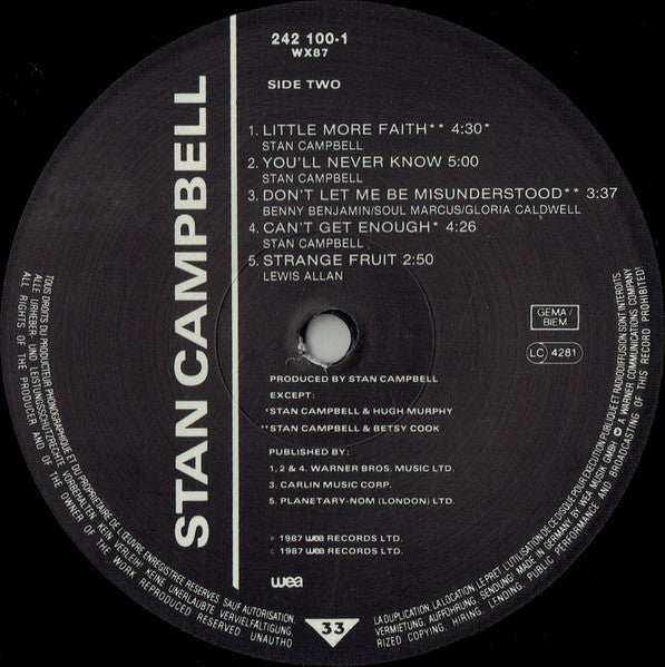 Stan Campbell - Stan Campbell (Vinyl, LP, Album) Good Plus (G+) / Good Plus (G+)