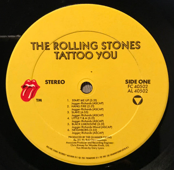 The Rolling Stones - Tattoo You (Vinyl, LP, Album, Reissue) Very Good Plus (VG+) / Very Good Plus (VG+)