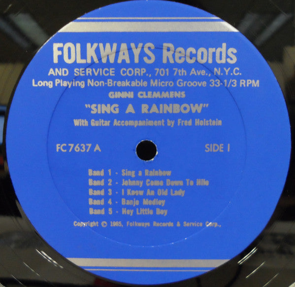 Ginni Clemmens - Sing A Rainbow And Other Children's Songs (Vinyl, LP, Album) Very Good (VG) / Very Good (VG)