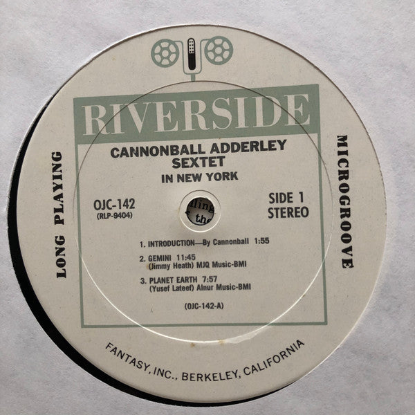 Cannonball Adderley Sextet - In New York (Vinyl, LP, Album, Reissue, Stereo) Near Mint (NM or M-) / Very Good Plus (VG+)