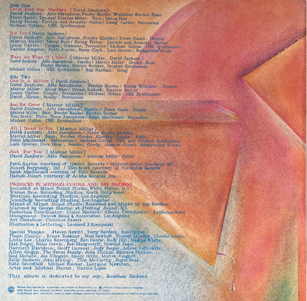 David Sanborn - Voyeur (Vinyl, LP, Album, Stereo)