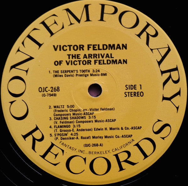 Victor Feldman - The Arrival Of Victor Feldman (Vinyl, LP, Album, Reissue, Stereo) Good Plus (G+) / Very Good Plus (VG+)