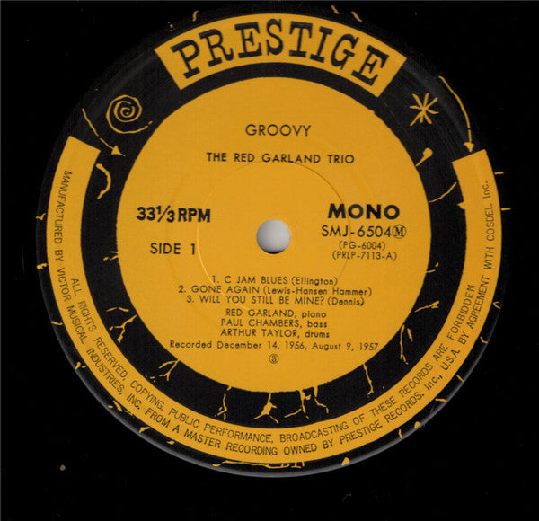 The Red Garland Trio - Groovy (Vinyl, LP, Album, Reissue, Mono)