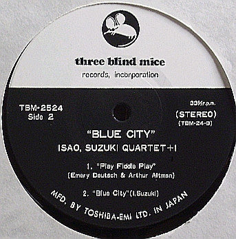 Isao Suzuki Quartet - Blue City (Vinyl, LP, Album, Reissue) Very Good Plus (VG+) / Very Good (VG)