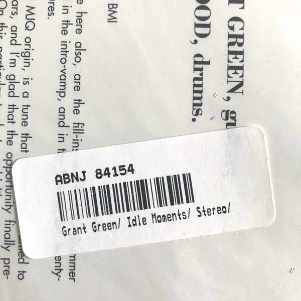 Grant Green - Idle Moments (2xVinyl, 12", 45 RPM, Album, Limited Edition, Numbered, Reissue, Stereo) Good Plus (G+) / Very Good (VG)