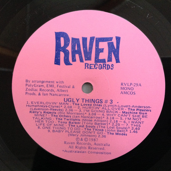 Various - Ugly Things #3 (Vinyl, LP, Compilation) Near Mint (NM or M-) / Very Good (VG)