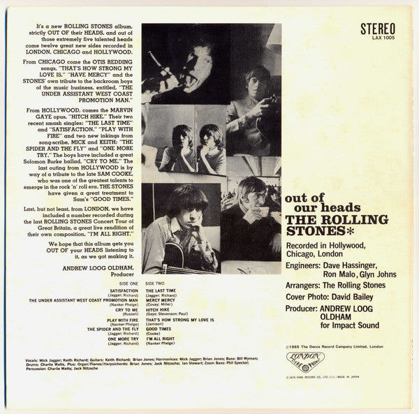 The Rolling Stones - Out Of Our Heads (Vinyl, LP, Album, Reissue, Stereo) Very Good Plus (VG+) / Very Good Plus (VG+)