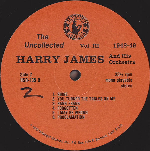 Harry James And His Orchestra - The Uncollected Harry James, Vol. 3, 1948-1949 (Vinyl, LP, Mono) Very Good Plus (VG+) / Very Good Plus (VG+)