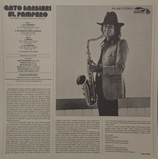 Gato Barbieri - El Pampero (Vinyl, LP, Album) Very Good Plus (VG+) / Very Good Plus (VG+)