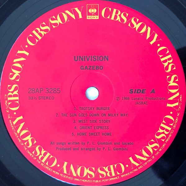 Gazebo - Univision (Vinyl, LP, Album) Very Good (VG) / Very Good (VG)
