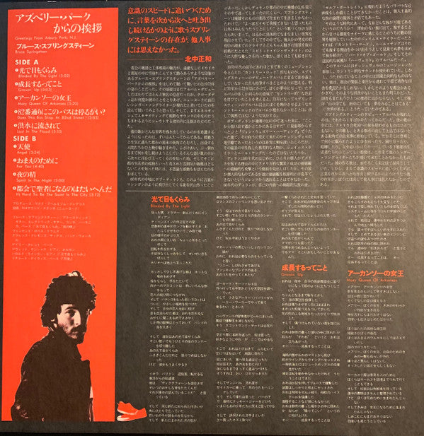 Bruce Springsteen - Greetings From Asbury Park NJ (Vinyl, LP, Album, Reissue, Stereo) Near Mint (NM or M-) / Very Good Plus (VG+)
