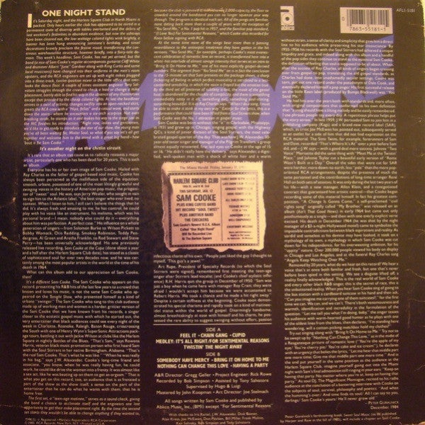 Sam Cooke - Live At The Harlem Square Club, 1963 (Vinyl, LP, Album, Stereo) Mint (M) / Mint (M)
