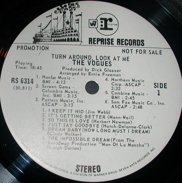 The Vogues - Turn Around, Look At Me (Vinyl, LP, Promo) Very Good (VG) / Good Plus (G+)
