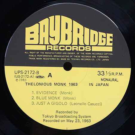 Thelonious Monk - Thelonious Monk 1963 In Japan (Vinyl, LP, Album, ...