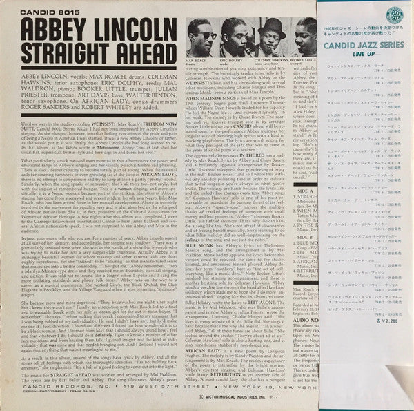 Abbey Lincoln - Straight Ahead (Vinyl, LP, Album, Stereo) Very Good (VG) / Good Plus (G+)