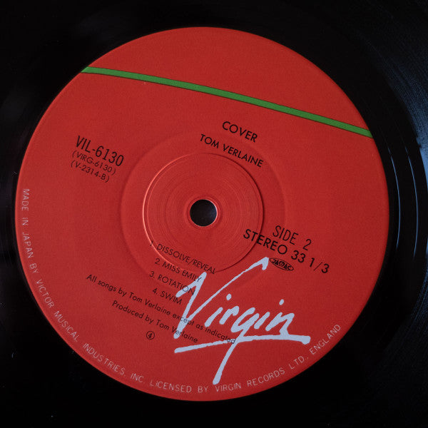 Tom Verlaine - Cover (Vinyl, LP, Album, Stereo) Very Good Plus (VG+) / Near Mint (NM or M-)