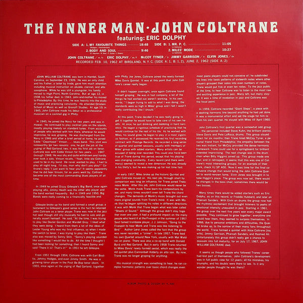 John Coltrane - The Inner Man (Vinyl, LP, Album, Mono)