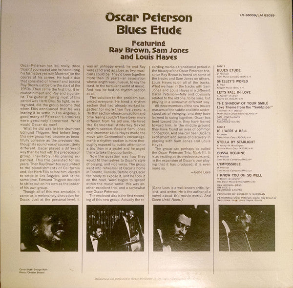 Oscar Peterson - Blues Etude (Vinyl, LP, Album, Reissue, Stereo) Near Mint (NM or M-) / Near Mint (NM or M-)