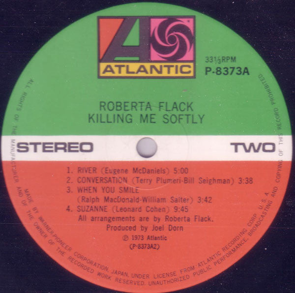 Roberta Flack - Killing Me Softly (Vinyl, LP, Album, Stereo) Very Good Plus (VG+) / Very Good (VG)