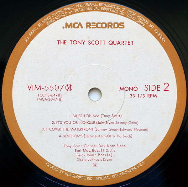 The Tony Scott Quartet - Tony Scott Quartet (Vinyl, LP, Album, Reis...
