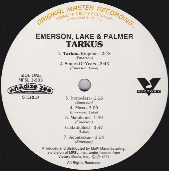 Emerson, Lake & Palmer - Tarkus (Vinyl, LP, Album, Limited Edition, Numbered, Reissue, Remastered, Stereo) Mint (M) / Mint (M)