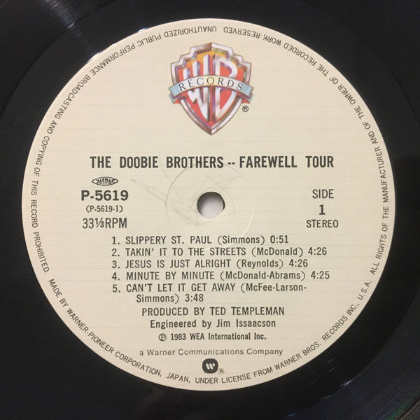 The Doobie Brothers - Farewell Tour (2xVinyl, LP, Album) Very Good Plus (VG+) / Very Good (VG)