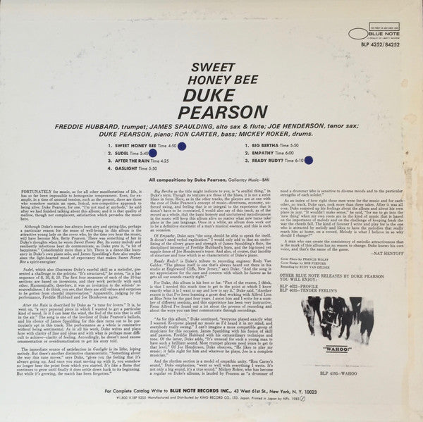 Duke Pearson - Sweet Honey Bee (Vinyl, LP, Album, Reissue, Stereo) Near Mint (NM or M-) / Good Plus (G+)