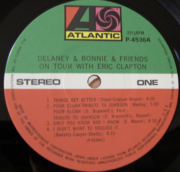Delaney & Bonnie & Friends - On Tour (Vinyl, LP, Album, Reissue) Very Good Plus (VG+) / Good Plus (G+)