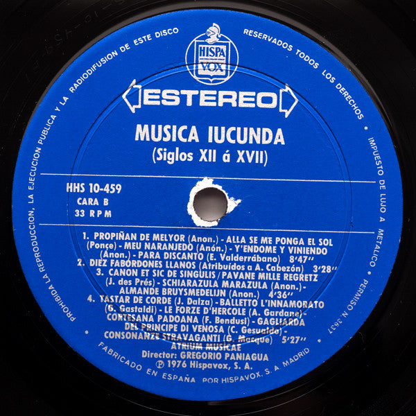 Atrium Musicae De Madrid - Musica Iucunda (Vinyl, LP, Album) Very Good Plus (VG+) / Very Good Plus (VG+)