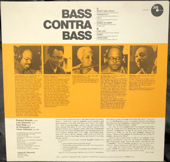 Lisle Atkinson - Bass Contra Bass (Vinyl, LP, Album) Very Good (VG) / Very Good (VG)