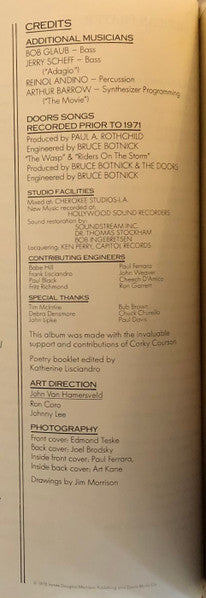 Jim Morrison - An American Prayer (Vinyl, LP, Album, Stereo) Very Good Plus (VG+) / Good Plus (G+)