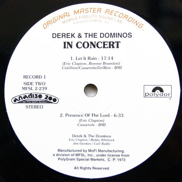Derek & The Dominos - In Concert (2xVinyl, LP, Album, Limited Edition, Numbered, Reissue, Remastered) Near Mint (NM or M-) / Very Good Plus (VG+)