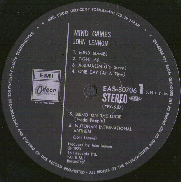 John Lennon - Mind Games (Vinyl, LP, Album, Reissue, Stereo)