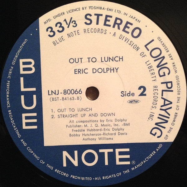 Eric Dolphy - Out To Lunch! (Vinyl, LP, Album, Reissue, Stereo) Near Mint (NM or M-) / Near Mint (NM or M-)