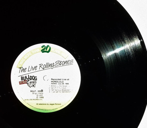 The Rolling Stones - The Live Rolling Stones - Honolulu, Hawai - July 28, 1966 (Vinyl, LP, Unofficial Release, Mono) Good Plus (G+) / Very Good Plus (VG+)