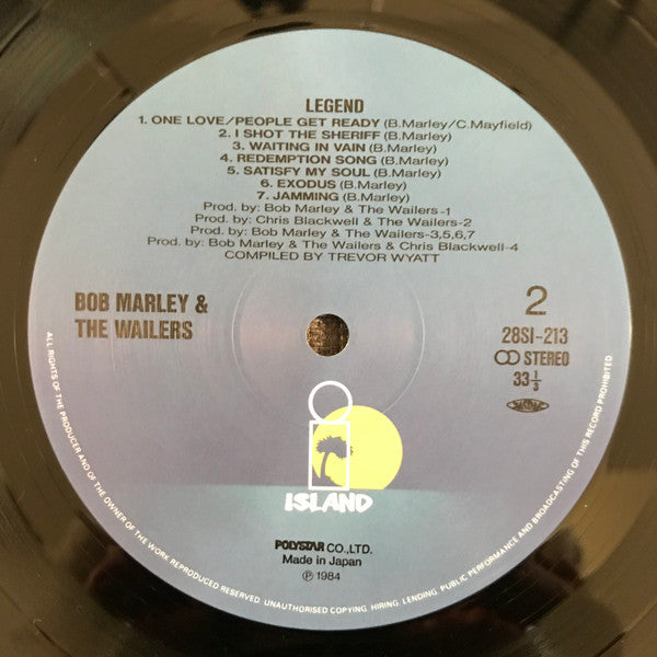 Bob Marley & The Wailers - Legend (The Best Of Bob Marley And The Wailers) (Vinyl, LP, Compilation) Very Good (VG) / Very Good Plus (VG+)