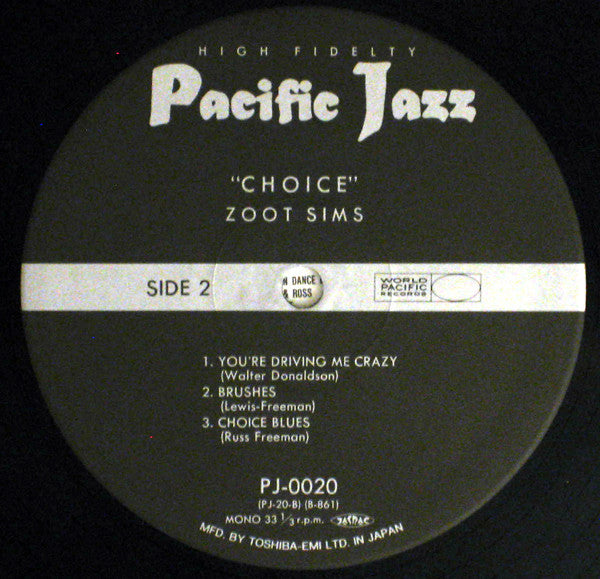 Zoot Sims - Choice (Vinyl, LP, Album, Deluxe Edition, Reissue, Mono) Very Good Plus (VG+) / Very Good Plus (VG+)