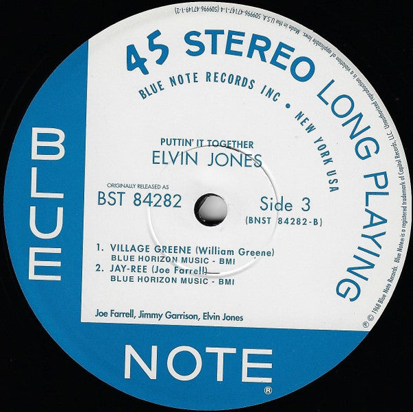 The New Elvin Jones Trio - Puttin' It Together (2xVinyl, 12", 45 RPM, Album, Limited Edition, Reissue, Remastered, Stereo) Very Good (VG) / Near Mint (NM or M-)