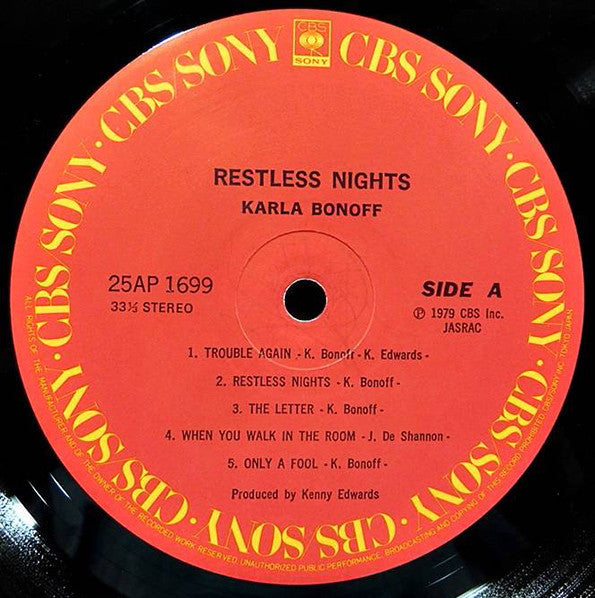 Karla Bonoff - Restless Nights (Vinyl, LP, Album)