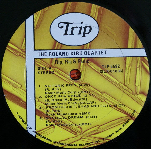 The Roland Kirk Quartet - Rip, Rig & Panic (Vinyl, LP, Album, Reissue, Stereo) Very Good (VG) / Very Good Plus (VG+)