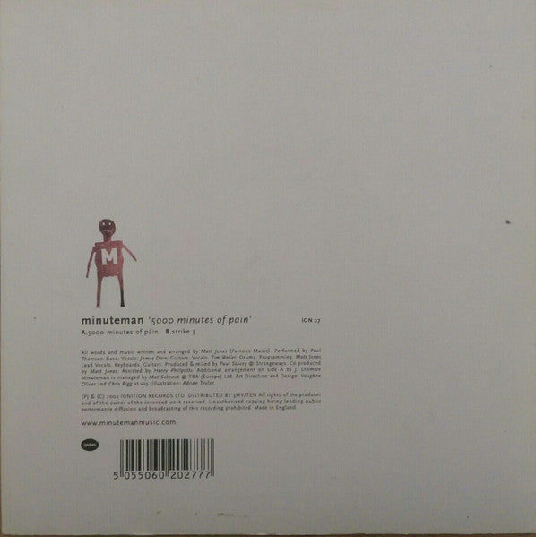 Minuteman (3) - 5000 Minutes Of Pain (Vinyl, 7", 45 RPM, Single) Very Good Plus (VG+) / Very Good Plus (VG+)