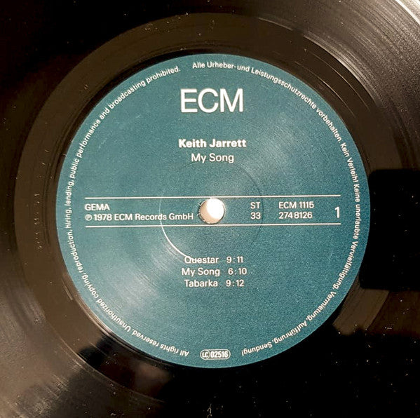 Keith Jarrett - My Song (Vinyl, LP, Album, Reissue) Very Good Plus (VG+) / Very Good (VG)