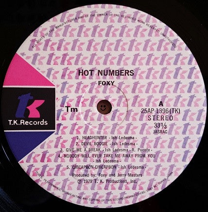 Foxy - Hot Numbers (Vinyl, LP, Album) Very Good Plus (VG+) / Very Good (VG)