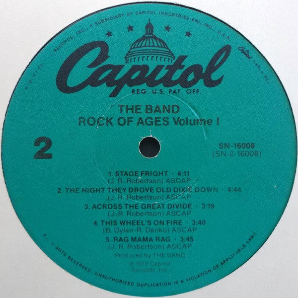 The Band - Rock Of Ages (Volume 1) (Vinyl, LP, Album, Reissue) Very Good Plus (VG+) / Very Good (VG)