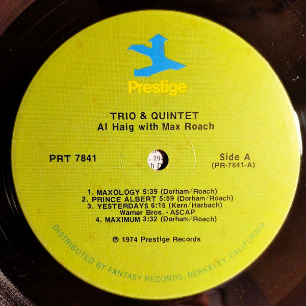 Al Haig - Trio And Quintet! (Vinyl, LP, Compilation, Remastered, Repress) Good Plus (G+) / Very Good (VG)