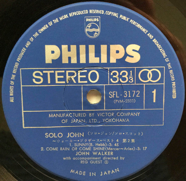 John Walker (3) - ソロ・ジョン/ソロ・スコット = Solo John / Solo Scott (Vinyl, 7", 33 ⅓ RPM, EP, Stereo) Very Good Plus (VG+) / Very Good Plus (VG+)