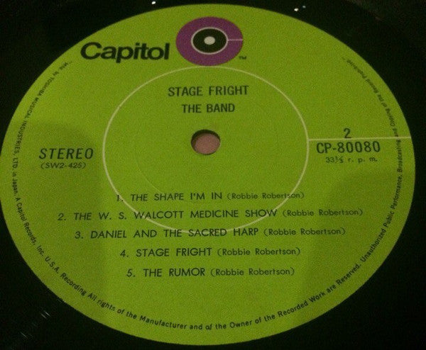 The Band - Stage Fright (Vinyl, LP, Album) Very Good Plus (VG+) / Very Good Plus (VG+)